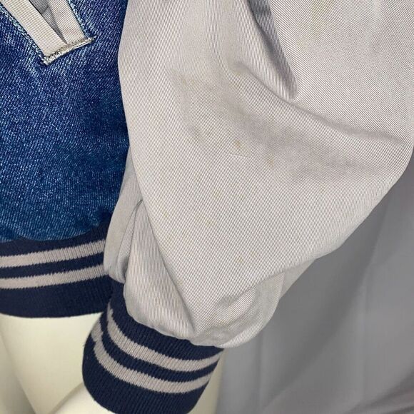 Vintage USA Today Unisex Men's Classic Embroidered Denim Bomber Jacket Size XL - Picture 11 of 16